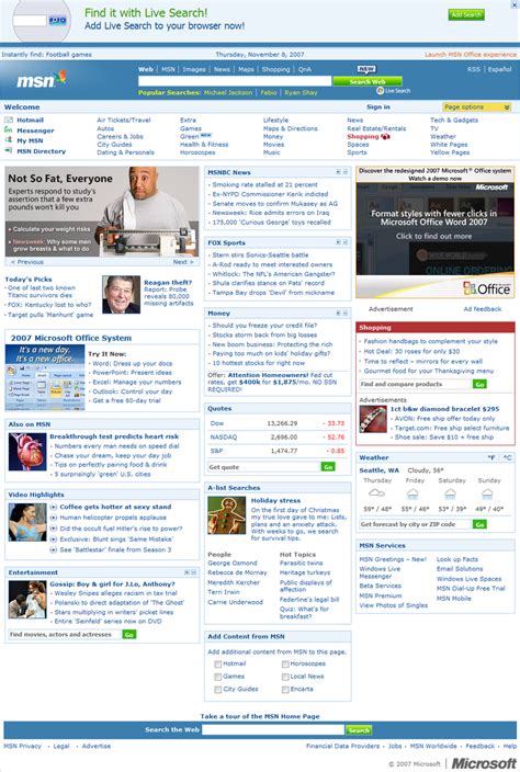 msn united states home page.